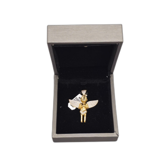 10KT YELLOW GOLD 6.10G CZ CHERUBI CHARM(I-19513),All Products : American Fashion Style Bags On Sale